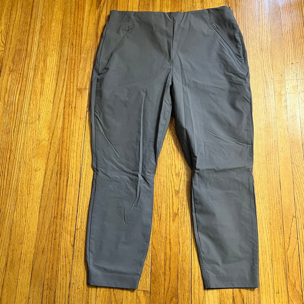Duluth Trading Pants Womens 16 Short Flexcellent Skinny Leg Ankle Grey